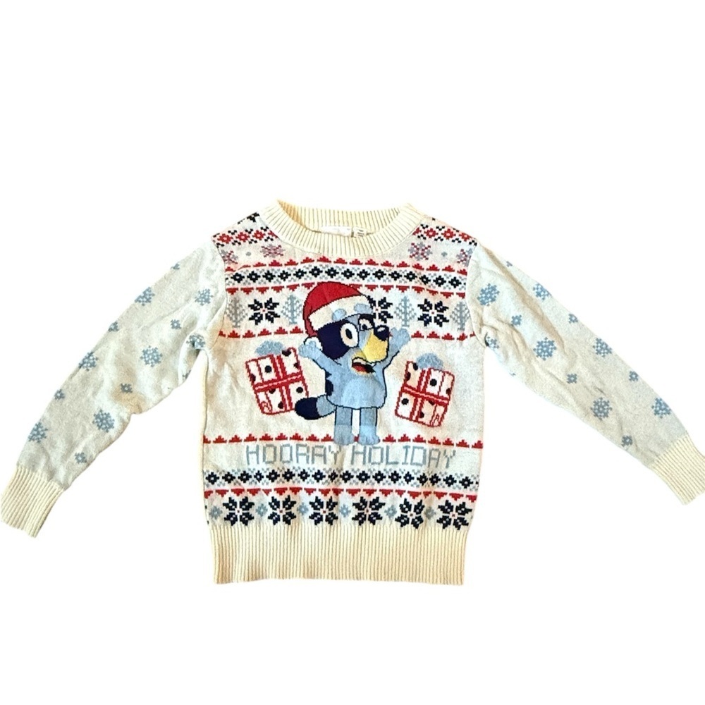 Bluey Festive Kids Sweater - Picture 2 of 5